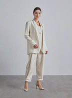 Linen-Blend Tapered Pants