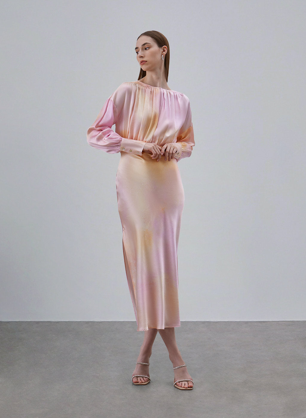 Lavender Fields Maxi Silk Dress