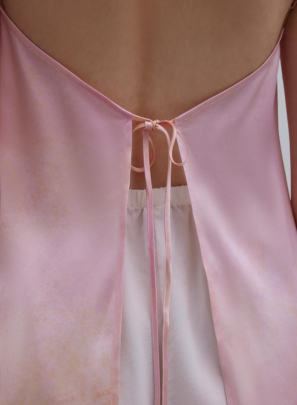 Open Back Silk Mini Slip Dress