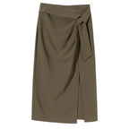 Wrap Around Asymmetric Midi Skirt