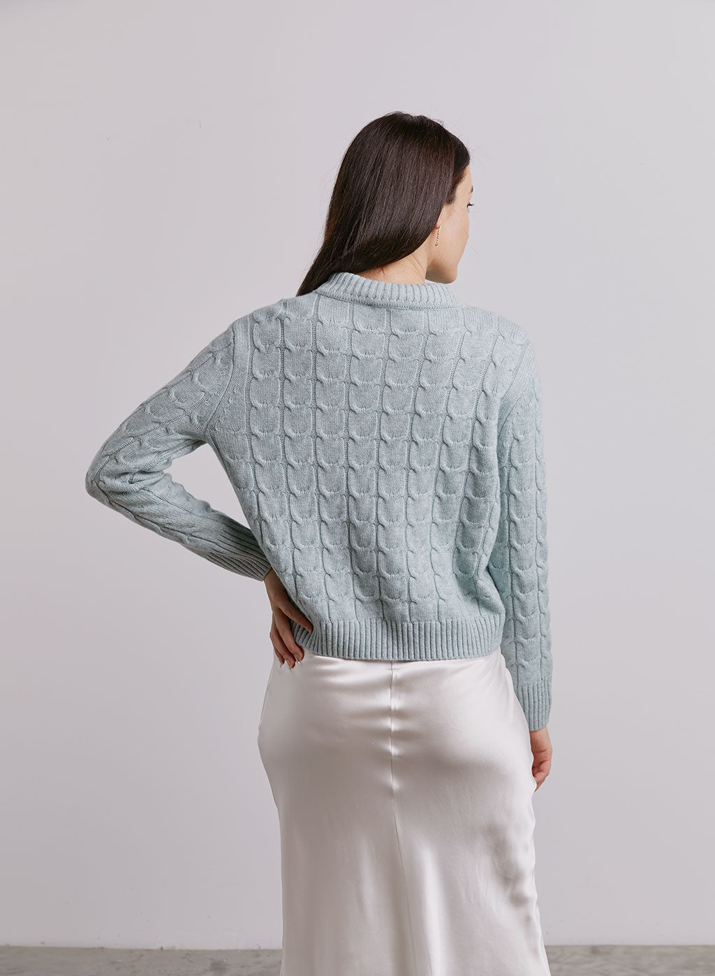 Roll-Neck Cable-Knit Wool-Cashmere Sweater image 1