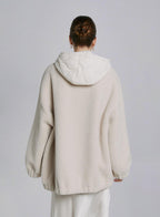 Patchwork Button-Down Hooded Jacket image 1