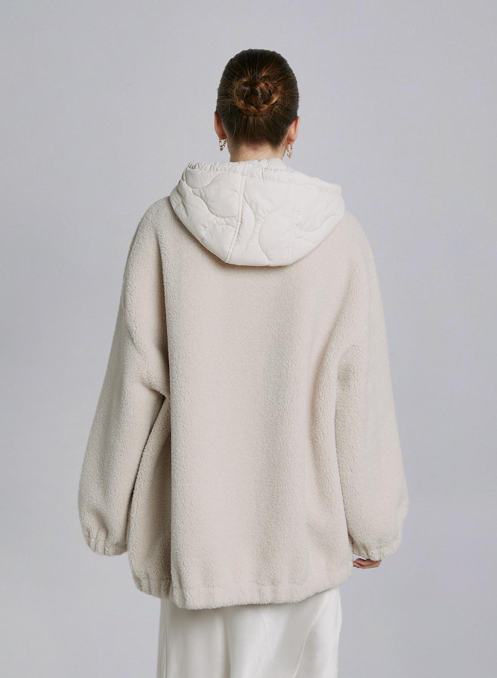 Patchwork Button-Down Hooded Jacket image 1