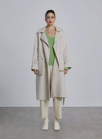 Belted Designed Pocket Wool Coat