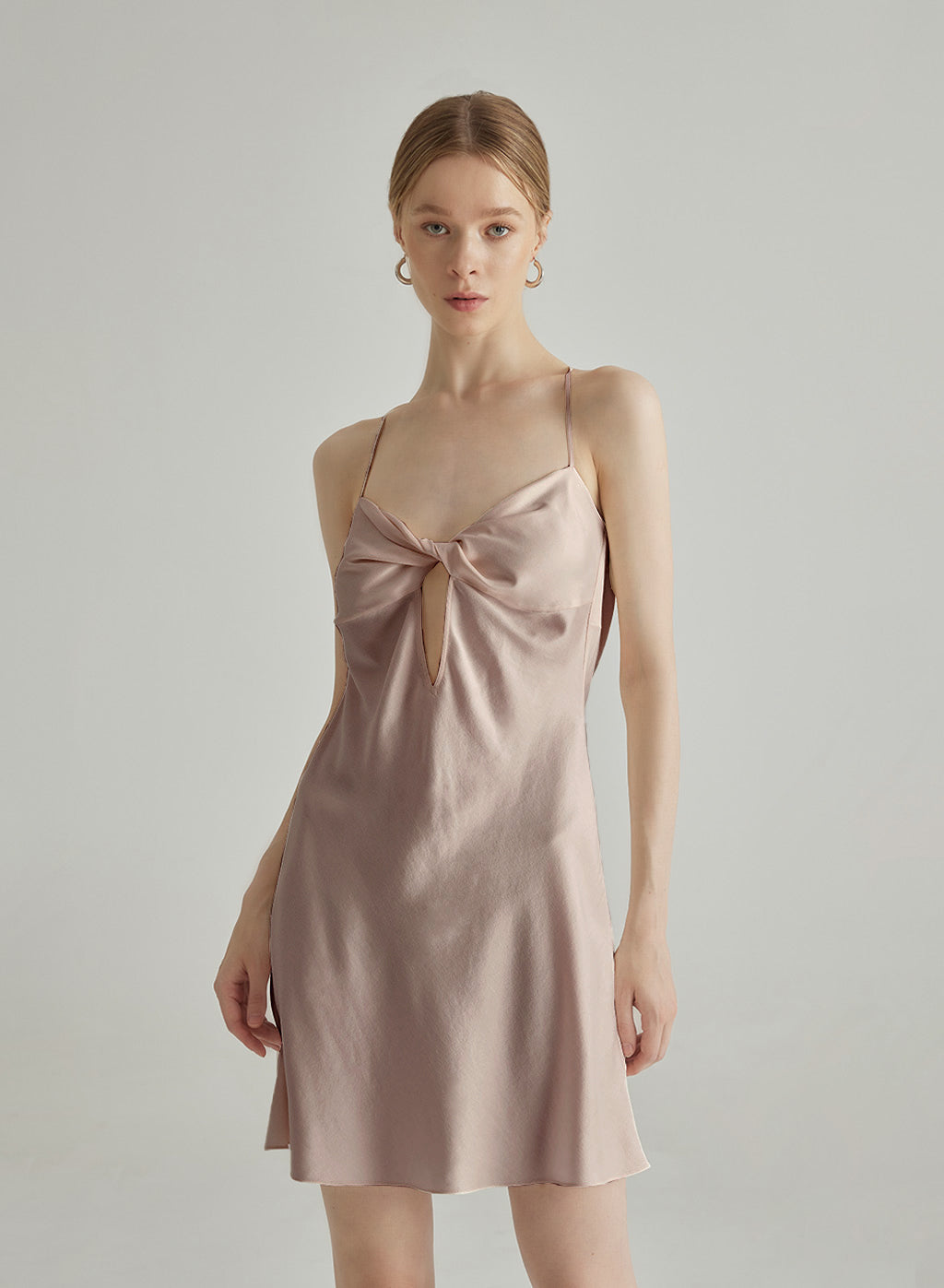 Low Back V-Neck Silk Mini Slip