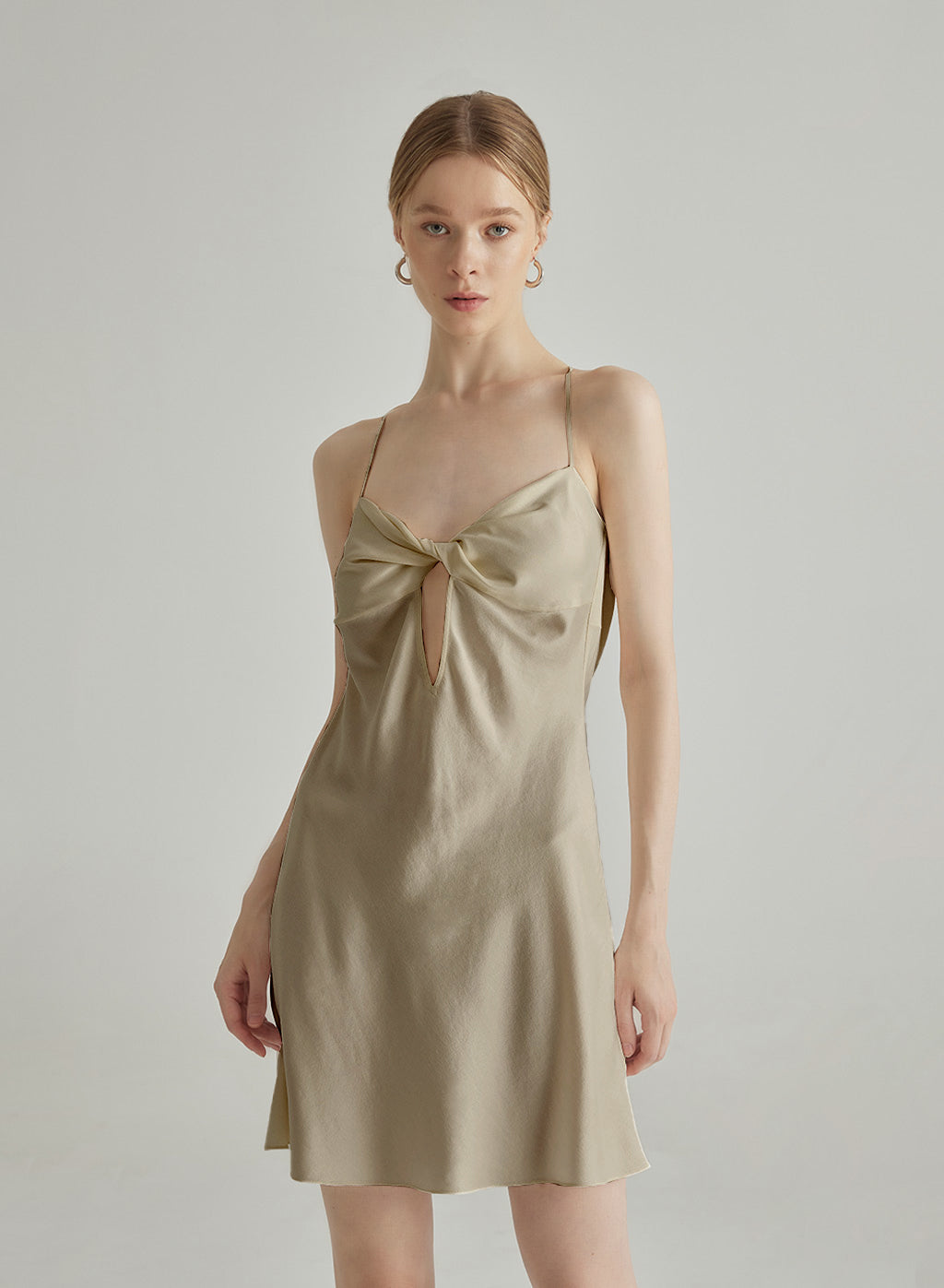 Low Back V-Neck Silk Mini Slip