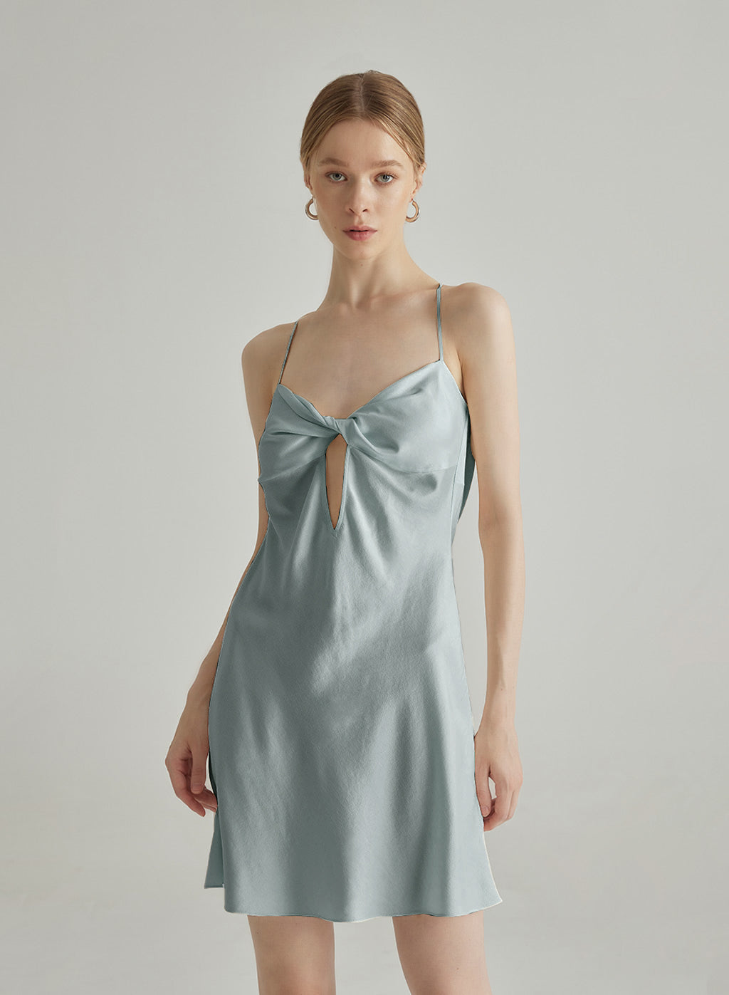 Low Back V-Neck Silk Mini Slip