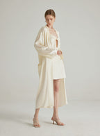 Oversized Ivory Silk Pajama Robe
