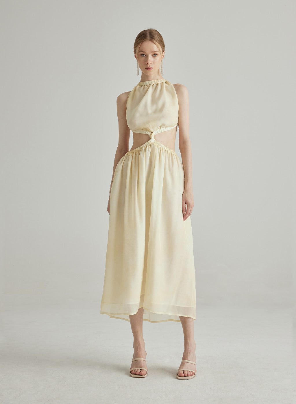 Mellow Cut-Out Halterneck Silk Maxi Dress