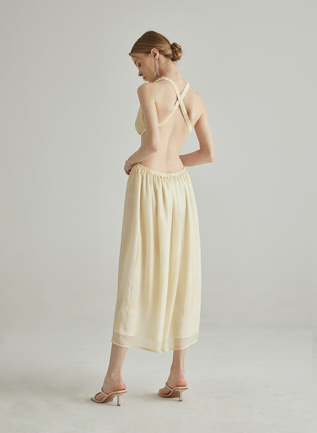 Mellow Cut-Out Halterneck Silk Maxi Dress