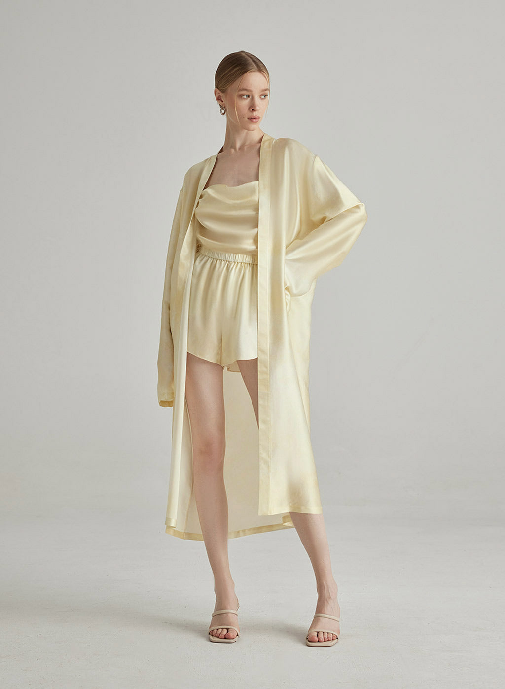 Soft Gradient Nightgown Silk Robe