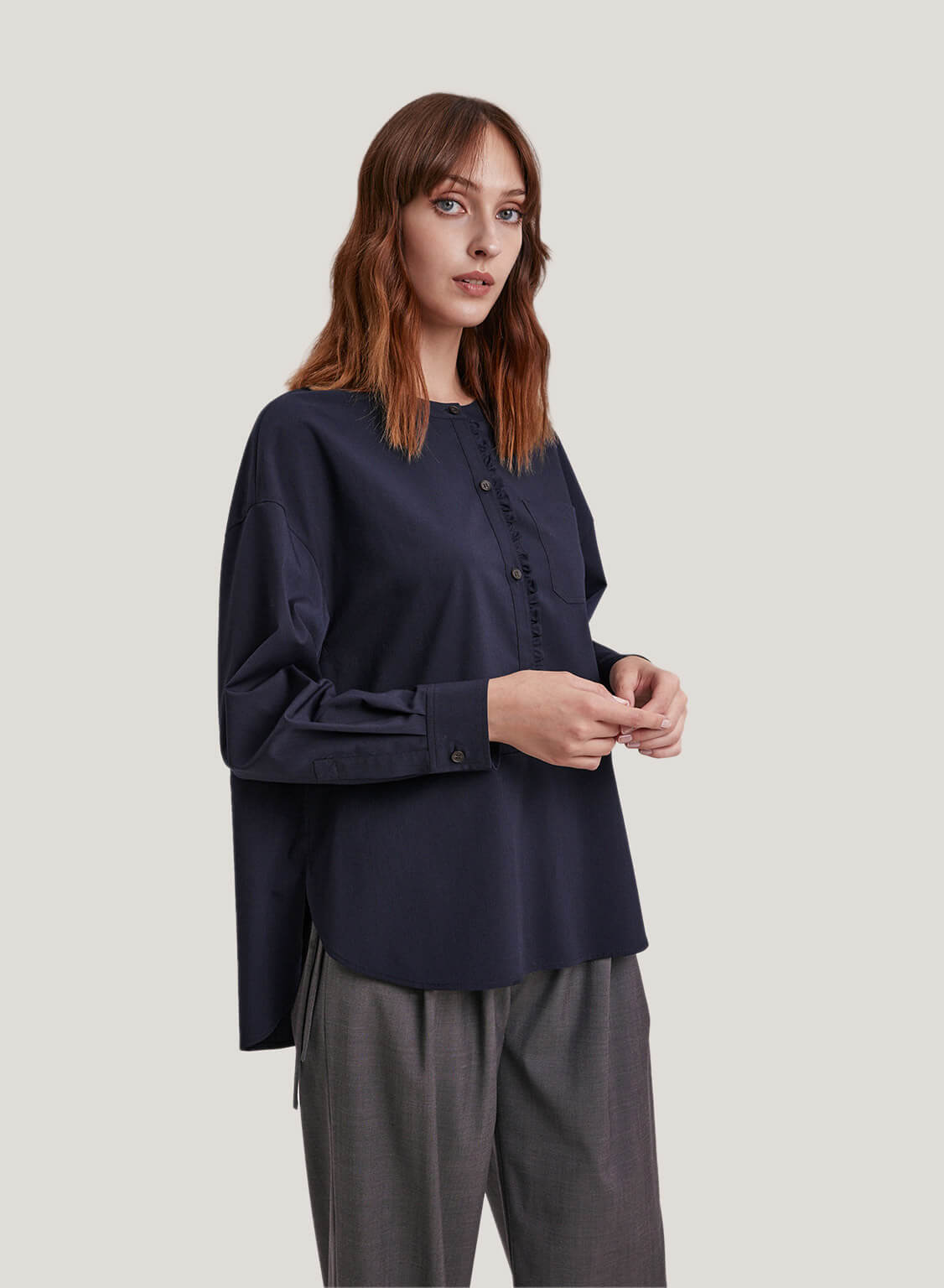 navy blouse