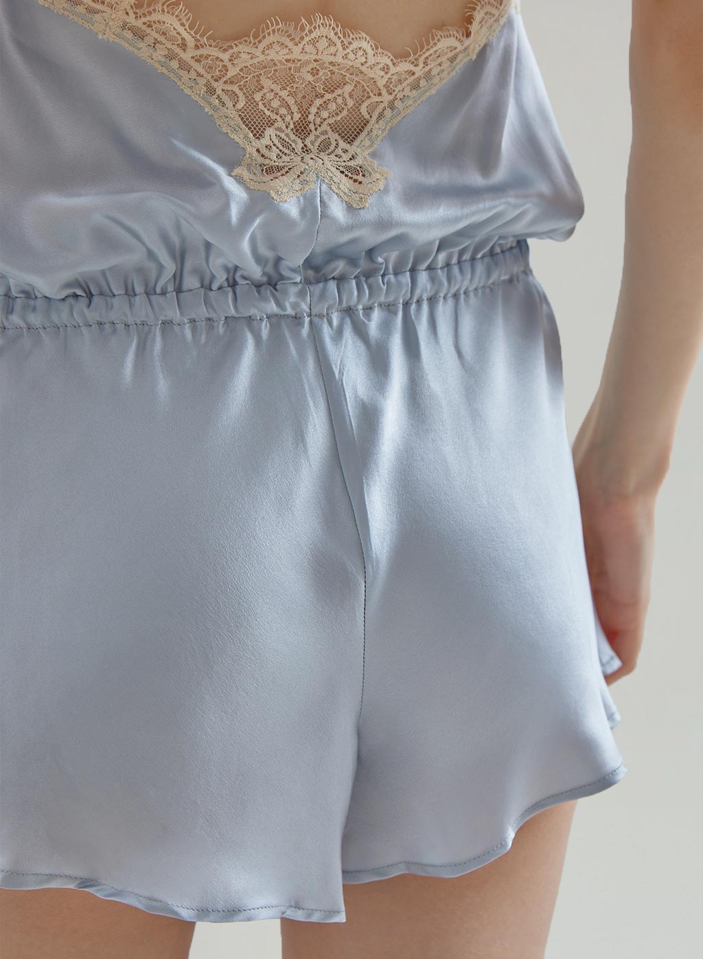 Baby Blue One-Piece Silk Nightgown