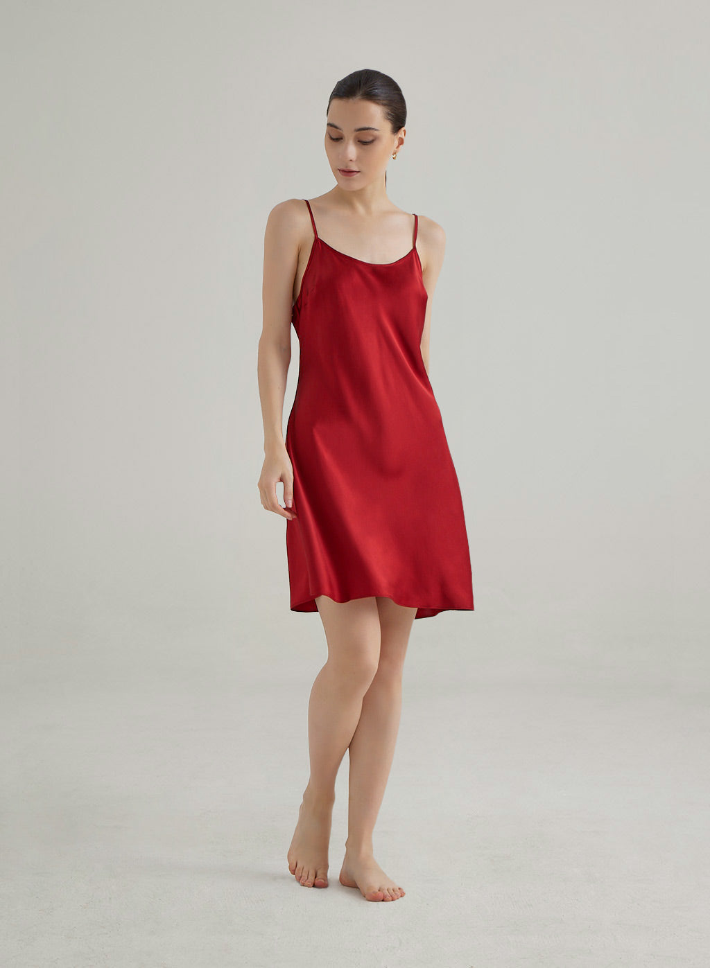 Scoop Neck Silk Slip Dress