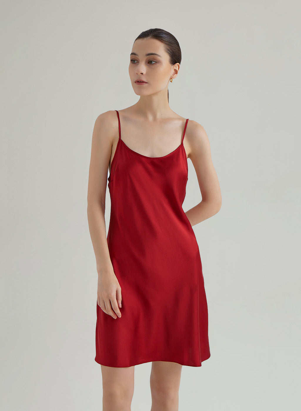 Scoop Neck Silk Slip Dress