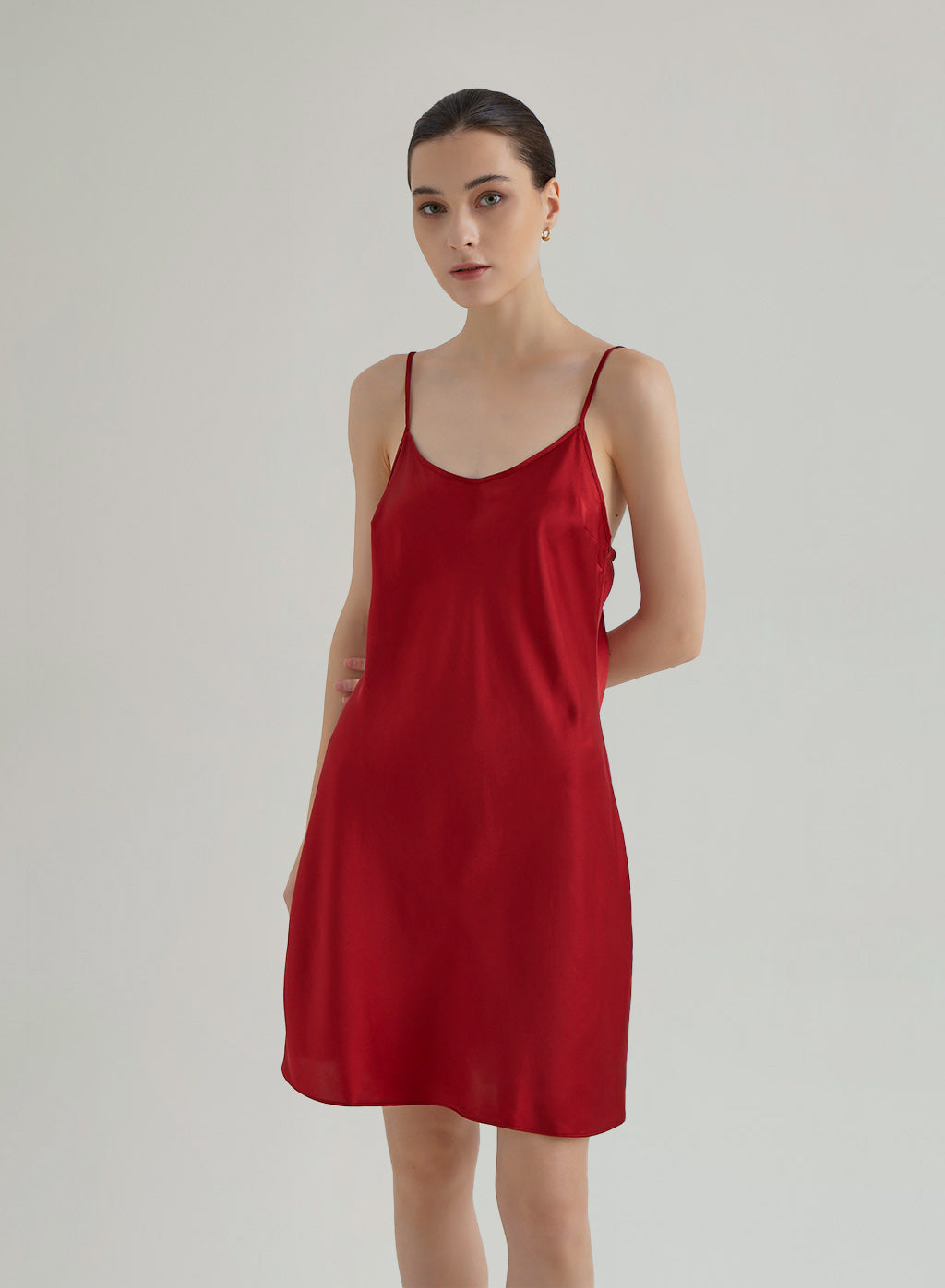 Scoop Neck Silk Slip Dress