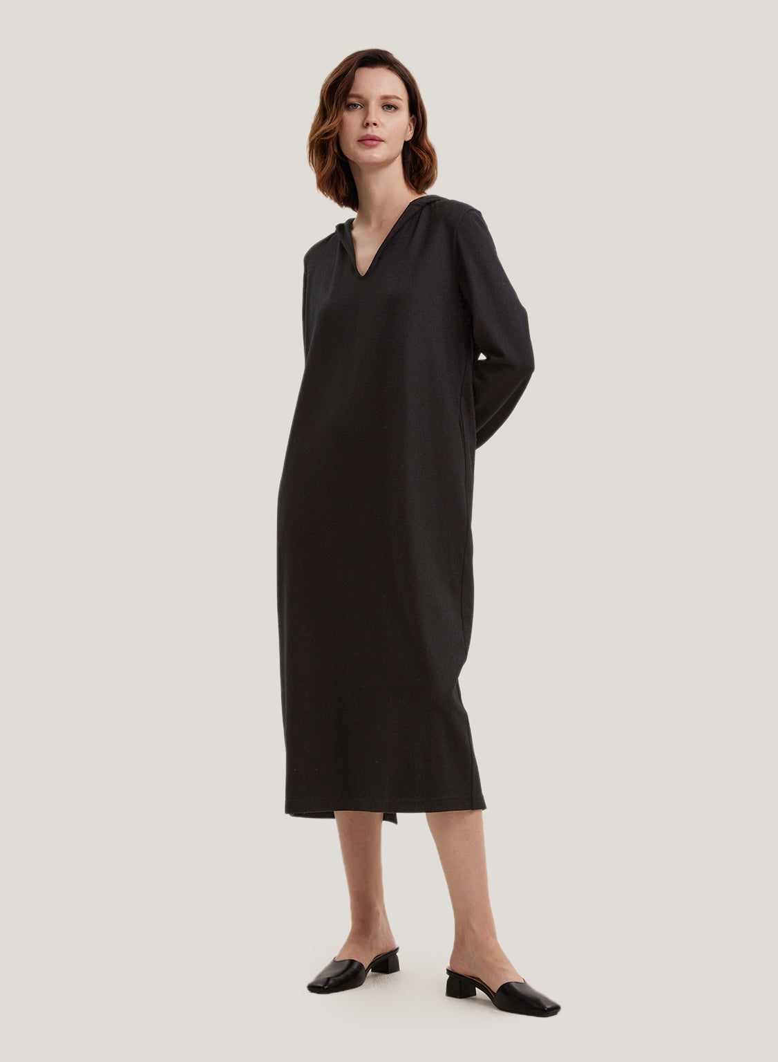 Oversized 100% Wool Hoodie Dress