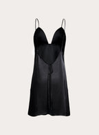 Open Back Silk Mini Slip Dress