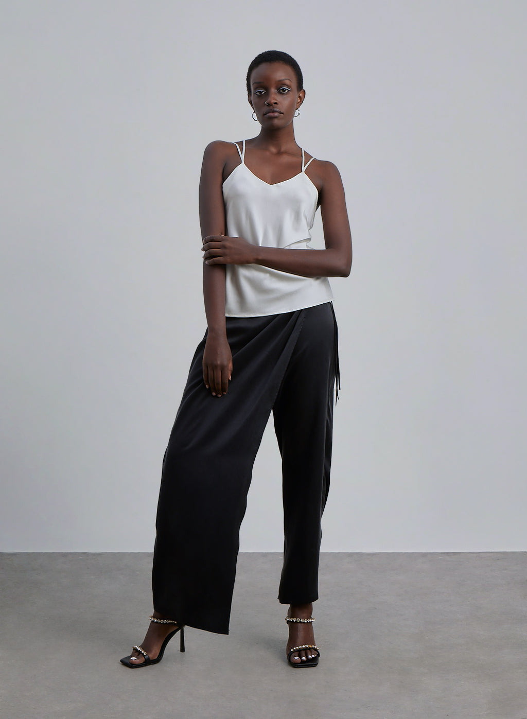 V-neck Double Strap Silk Camisole