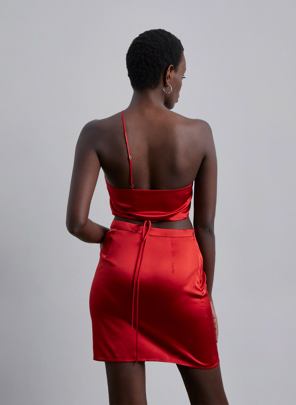 One Shoulder Silk Camisole Top