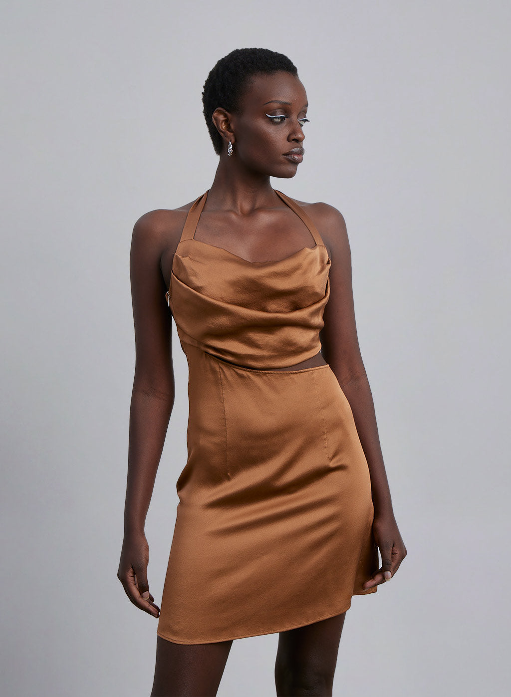 Silk Cut Out Mini Dress