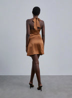 Silk Cut Out Mini Dress