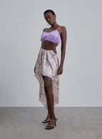 Ruched Silk Spaghetti Strap Top