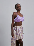 Ruched Silk Spaghetti Strap Top