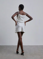 Side Tie Silk Slip Dress