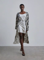 Tropical Print Silk Robe