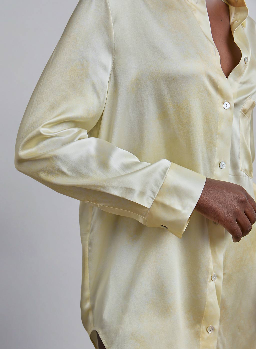 Sunrise Dew Oversized Boyfriend Silk Blouse