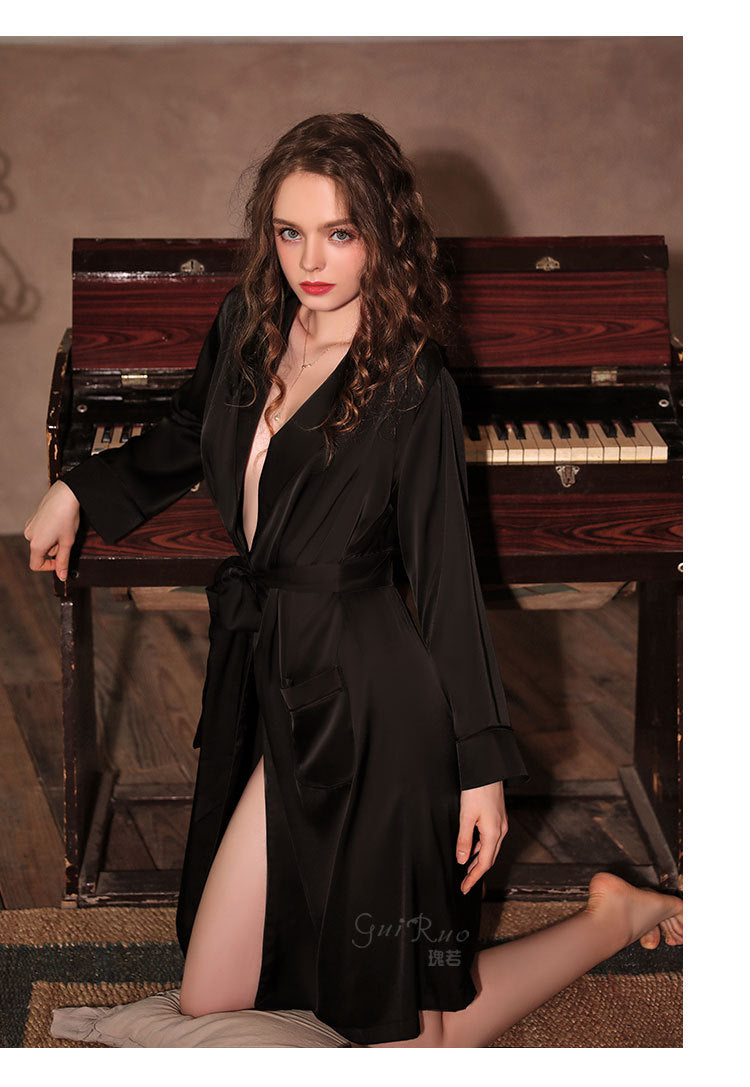 Deep v silk pajamas
