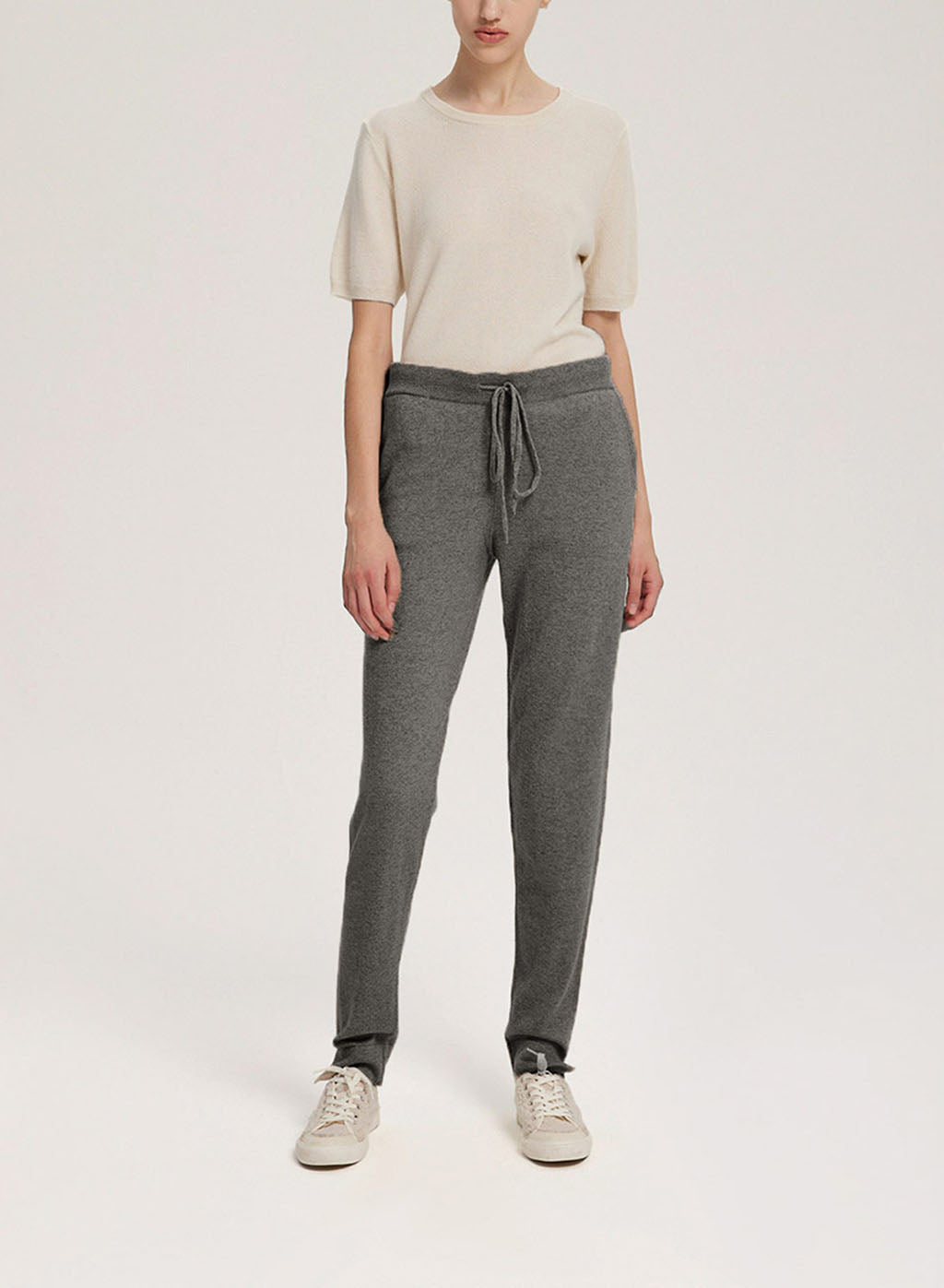 Mid-Rise Wool-Cashmere Joggers - Smoke, XS image