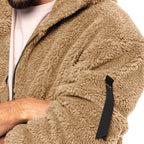 Plush Hooded Jacket Men's Autumn And Winter Fleece Double-sided Wear Warm Coat With Zipper Loose Casual Jacket Outdoor Clothing image 6