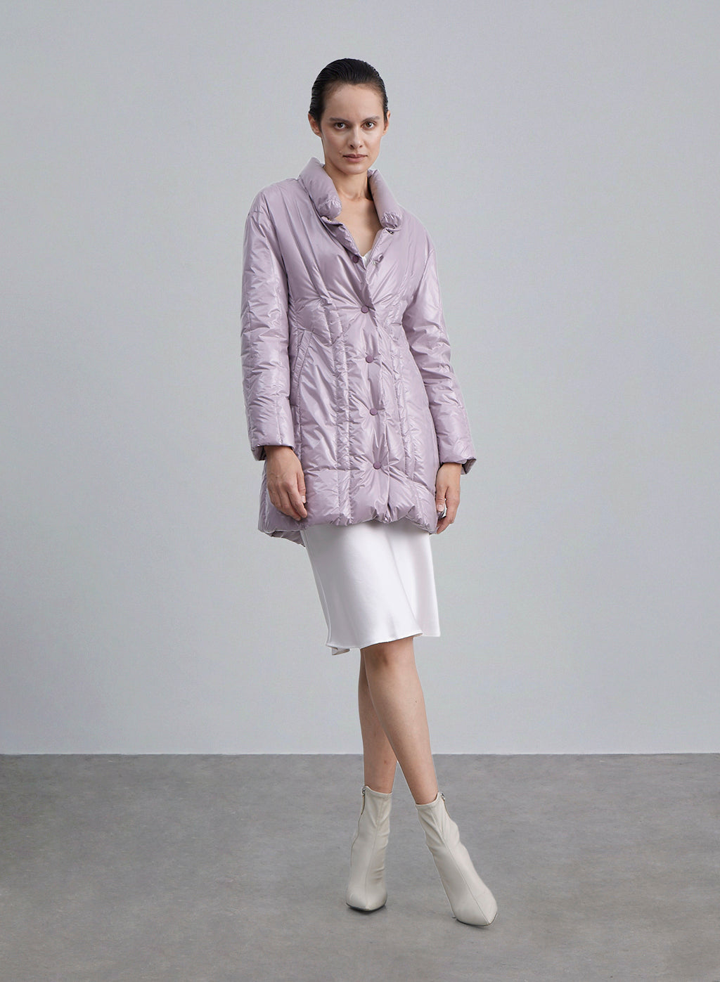 Buttoned Round Neck Down Jacket - Alto, S image