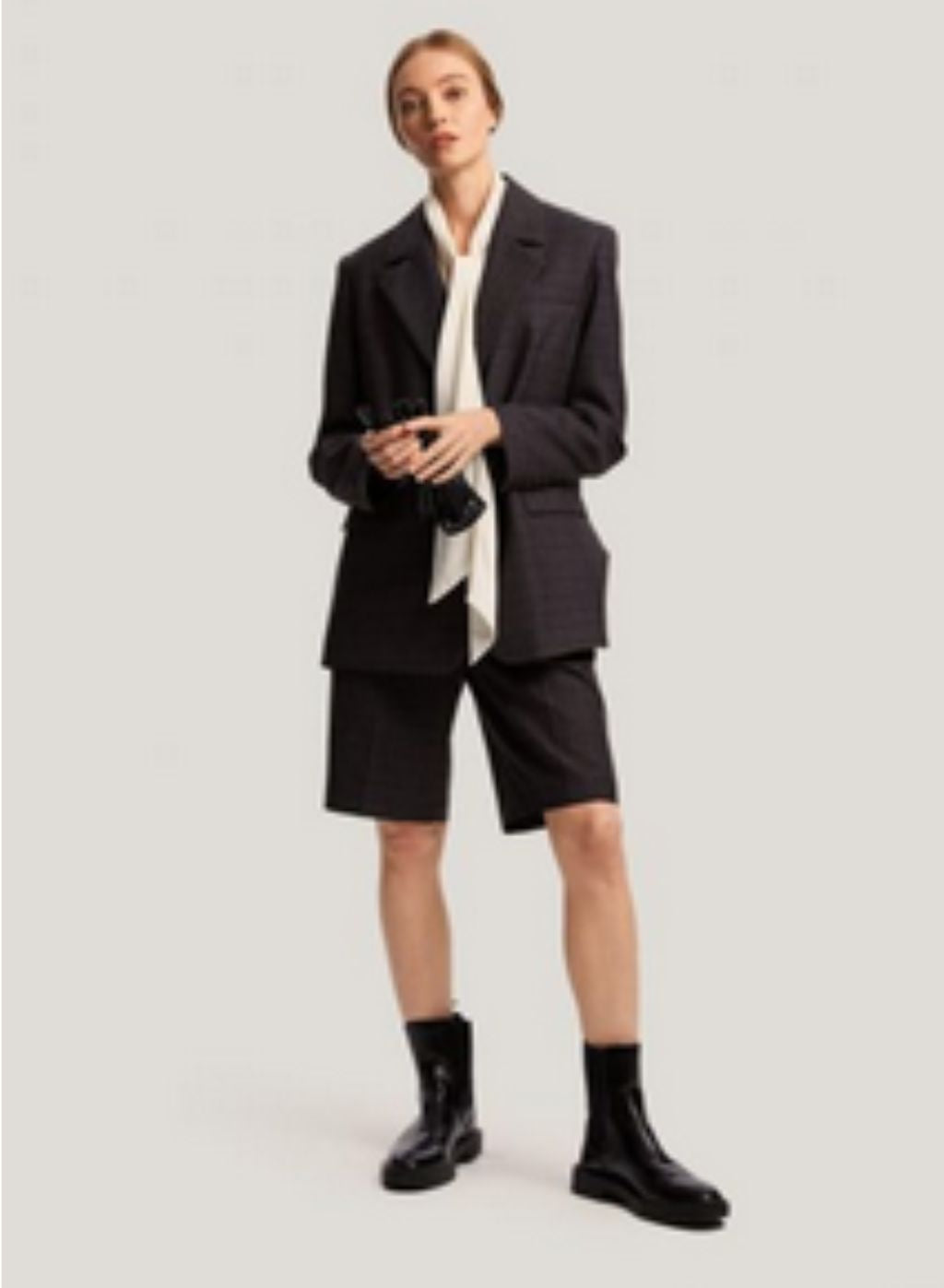 Checked Wool-Blend Shorts