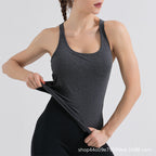 Tank top with chest pads fitness sports bra