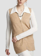 V-neck Vest - Light Camel, L image