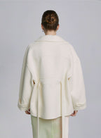 Belted Double Breasted Short Wool Coat image 1