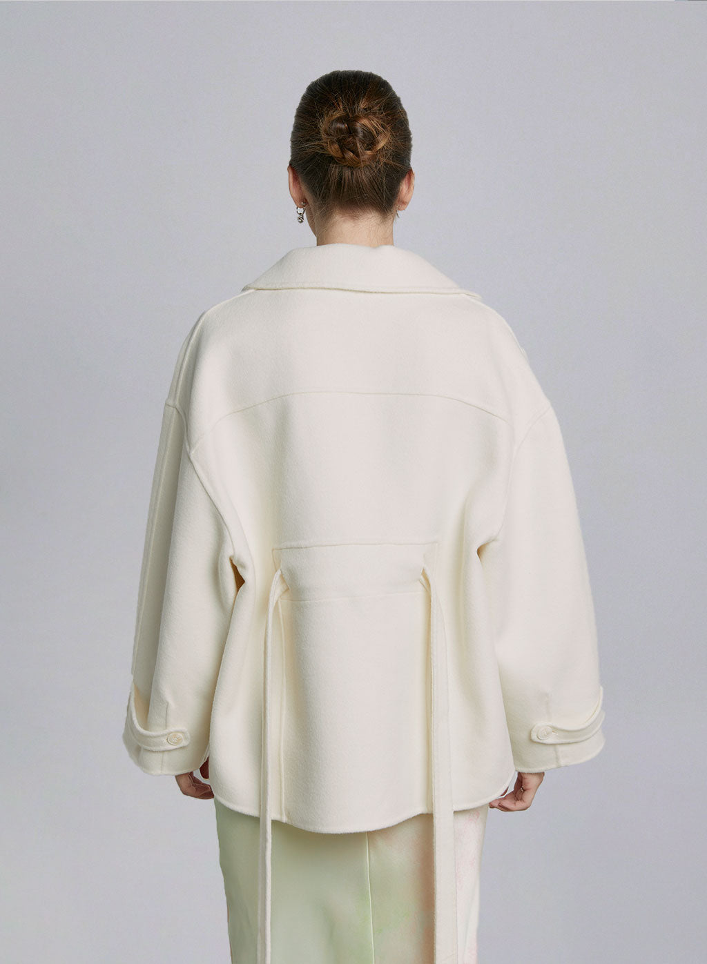 Belted Double Breasted Short Wool Coat image 1