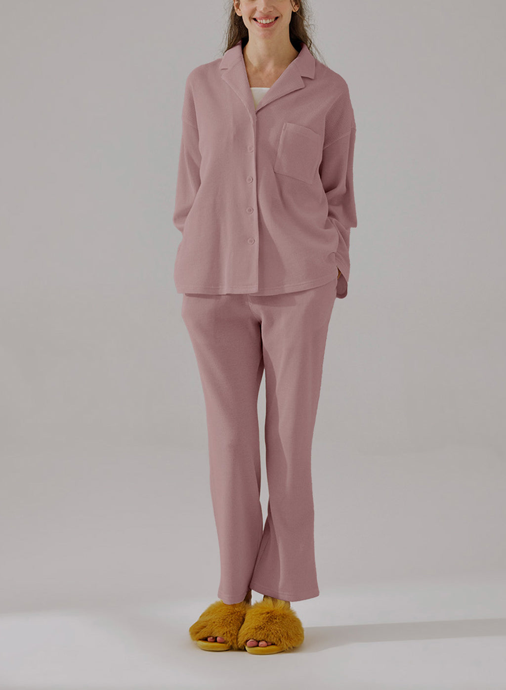 Casual Stretch Cotton Pants - Silver Pink, L image