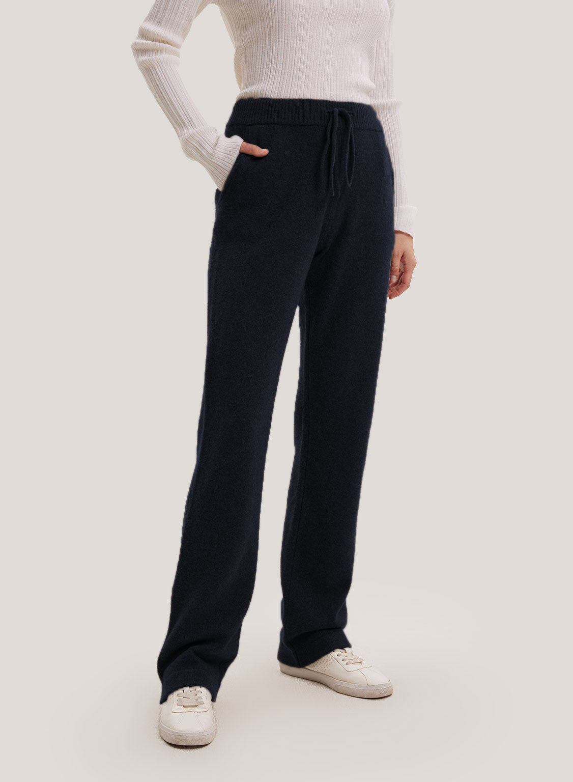 Relaxed-Fit Pure Yak Wool Jogger - Navy, M image