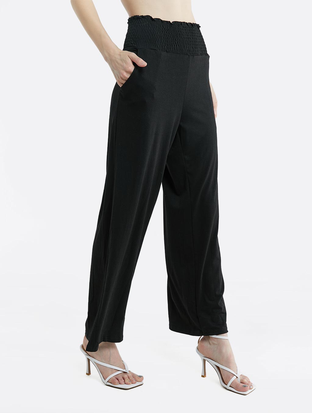 Smocked Waist Wide Pants image 1