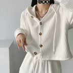 Solid Color Checkered Hoodie??Oversized Casual Pullover