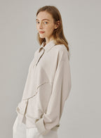 Relaxed Paneled Polo Shirt