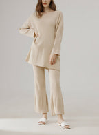 Cotton Rib Knit Set - Pastel Yellow, L image