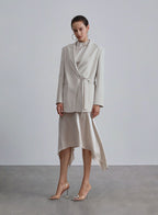 Tied Belt Blend Blazer - Cream, S image