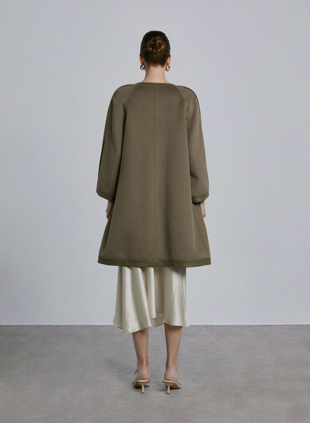 Pocket Patched Zip-Up Wool Coat image 1
