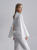 Shawl Lapel Satin Cape Blazer image 1
