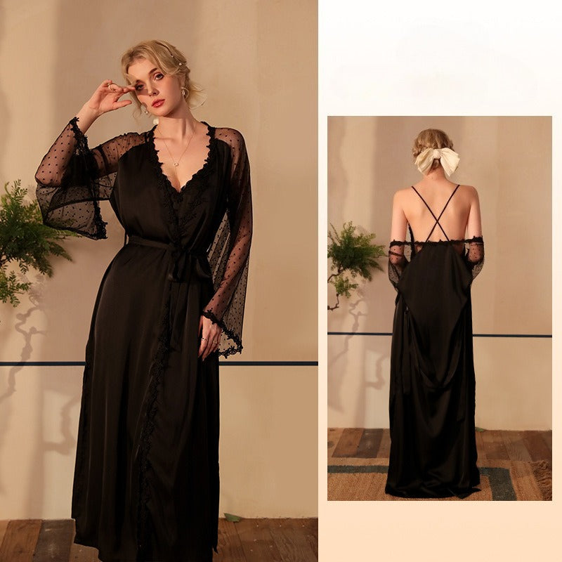 Lace suspender nightgown